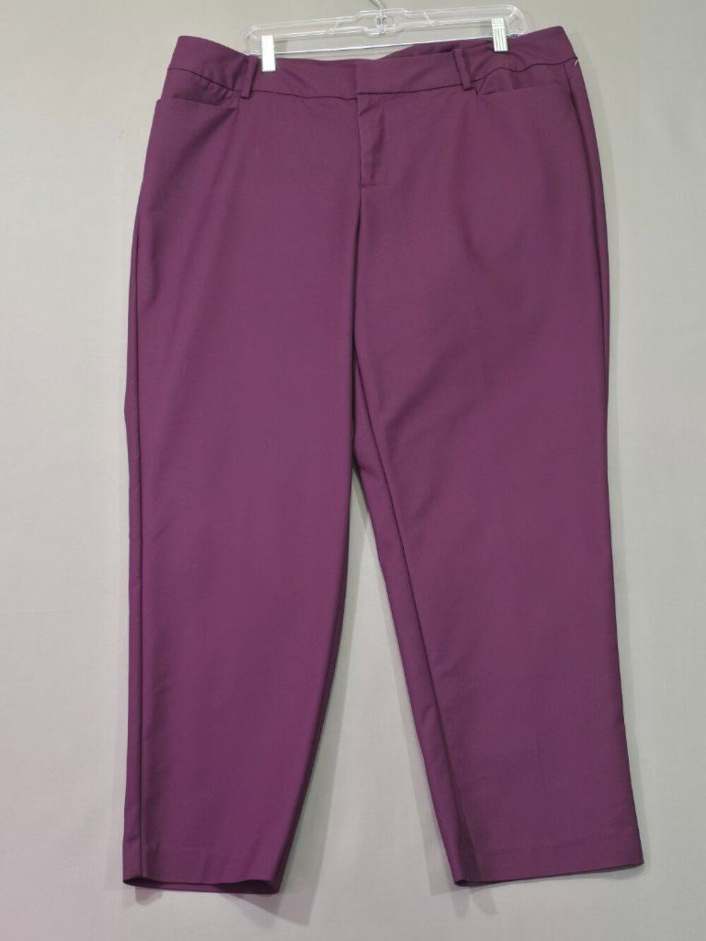 Eloquii Straight Leg Dress Pants Womens 16R Magenta Career Office Stretch Work